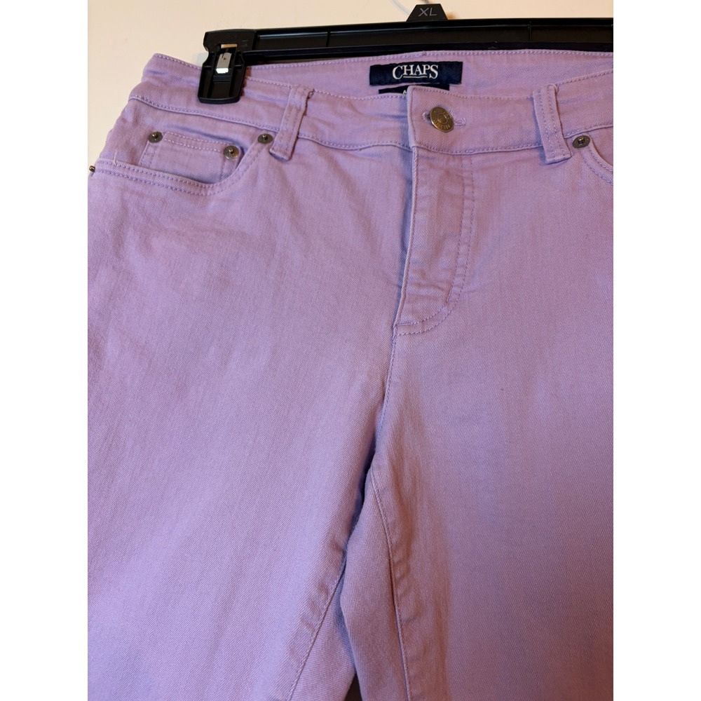 Chaps Ankle Pants Womens 4 Lavender Purple Pastel Casual Five Pocket Denim Jeans